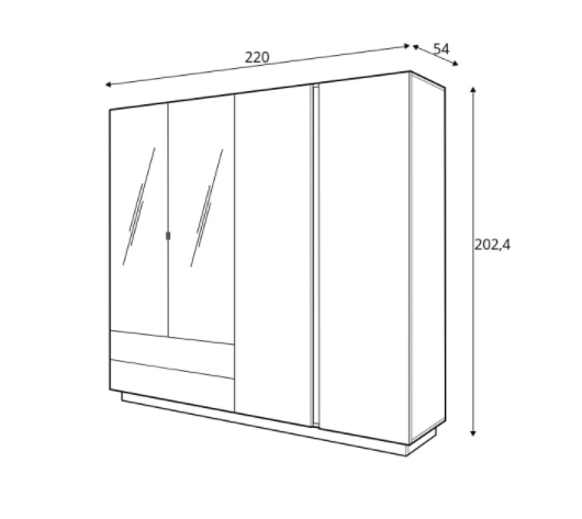 arco 220cm garderob