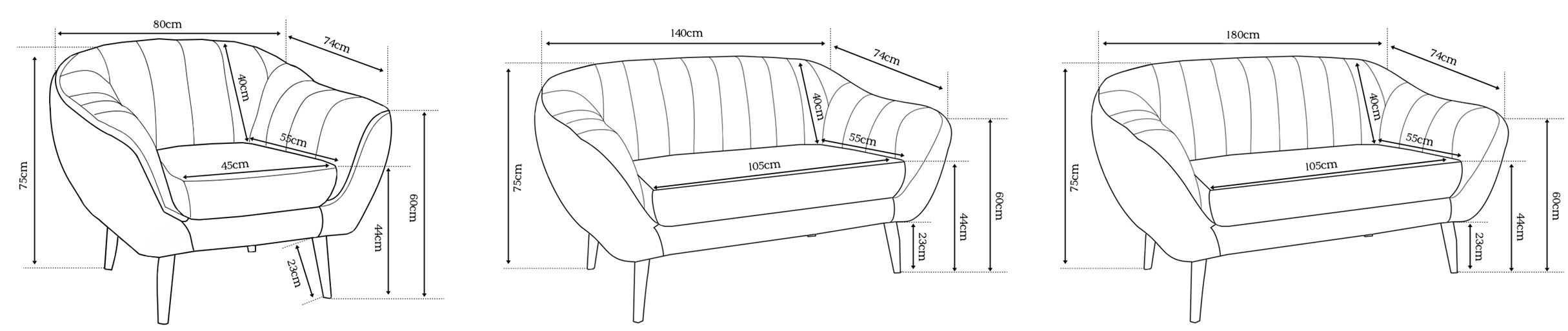 SOFFA II + SOFFA III + FÅTÖLJ