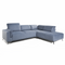 Hörnsoffa bäddsoffa blå höger busto