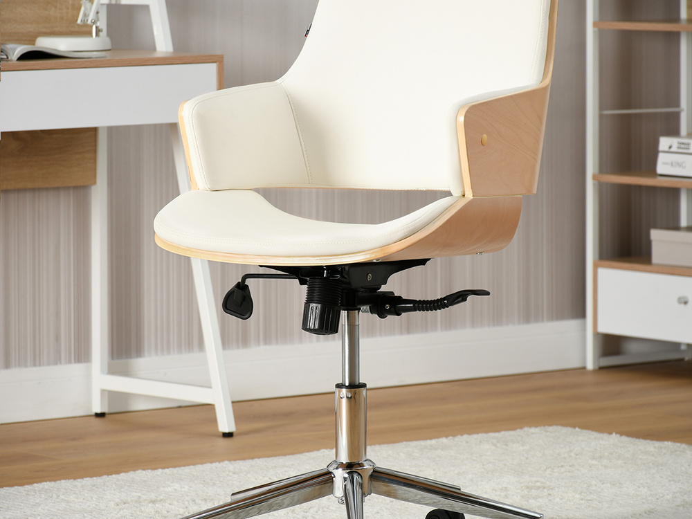 Kontorsfåtölj i bok med kromade ben OSCAR