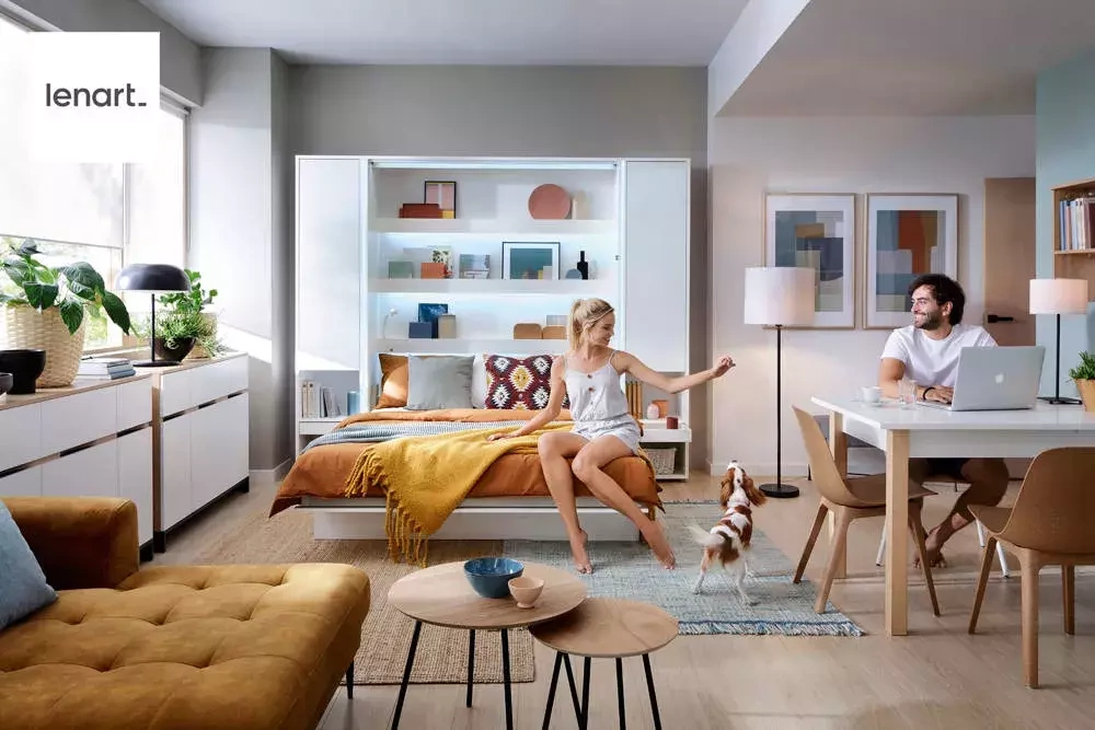 Bokhylla till skåpsäng vit matt Bed Concept BC-08