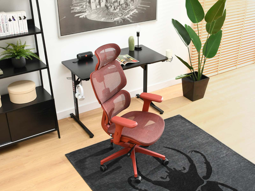 Kontorsfåtölj röd/röda ben HANOI