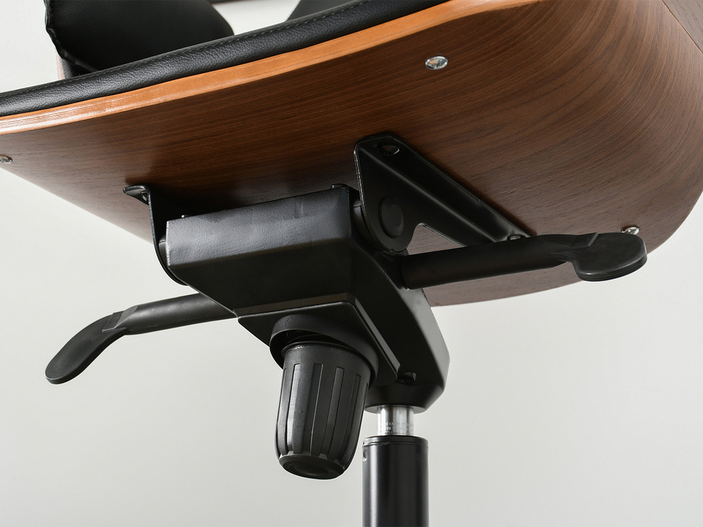 Kontorsfåtölj svart/valnöt svart ben CLEMENS