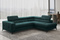 Turkos hörnsoffa med sovfunktion höger ANORA