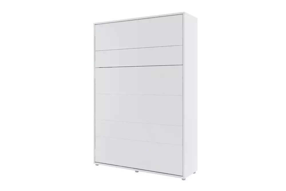 Sängskåp med bokhyllor 140x200 vit matt Bed Concept BC-01