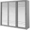 3-dörrars garderob med spegel grå ARTI 02