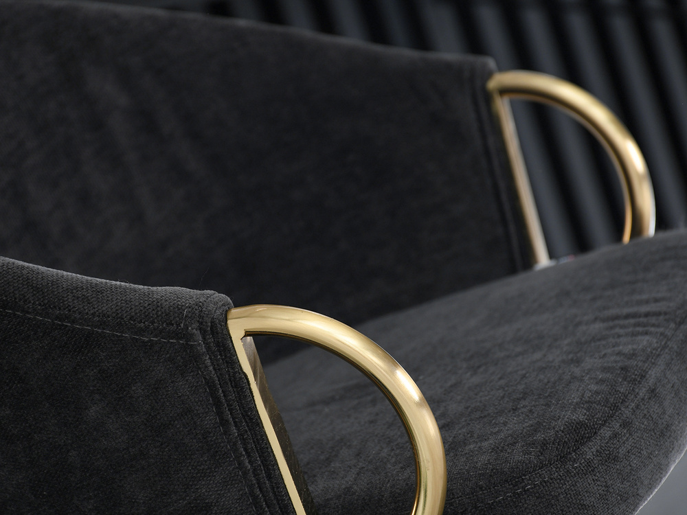 CLARA kontorsfåtölj svart guld ben