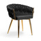 Svart sammet stol guldben ROSALY 