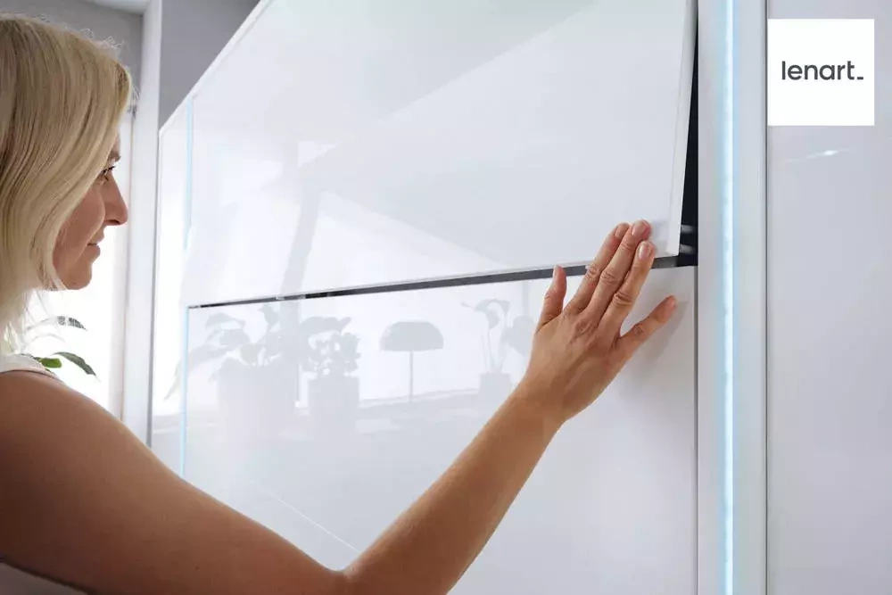 Sängskåp med bokhyllor 140 x 200 vit högglans Bed Concept BC-01