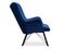 Fåtölj i marinblå velour med svarta ben DALTON