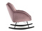 Fåtölj i rosa velour med svarta ben COCO