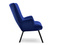Velourfåtölj marinblå svart ben LANZA