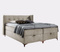 Beige kontinentalsäng med förvaring 160x200 LOTOS