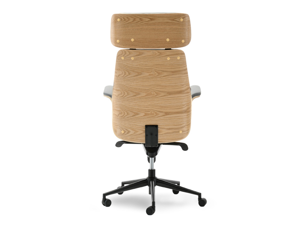 Kontorsfåtölj grå/ek svart ben LEONARD