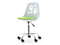 Kontorsfåtölj vit/grön kromade ben FOOT