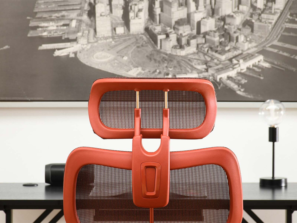 Kontorsfåtölj röd/röda ben HANOI