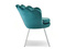 Fåtölj i turkos velour kromade ben LAZAR