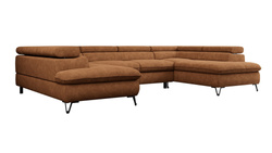 Stor hörnsoffa 346 cm, sovfunktion, orange färg PESCO