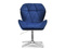 Velour fåtölj marinblå krom ben VELO-STATIC
