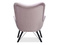Lila velourfåtölj svarta ben DALTON