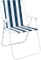 Fällbar strandstol blå-vit randig 57x54x76 cm