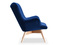 Fåtölj i velour marinblå ben i bok FLORI