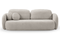Grå soffa med rundade kanter, sovfunktion, förvaringsutrymme för sängkläder OLIMP