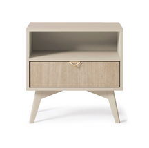 Beige sängbord med låda FOREST