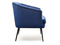 Fåtölj i velour marinblå svart ben ESTEL