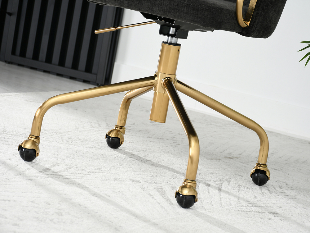 CLARA kontorsfåtölj svart guld ben