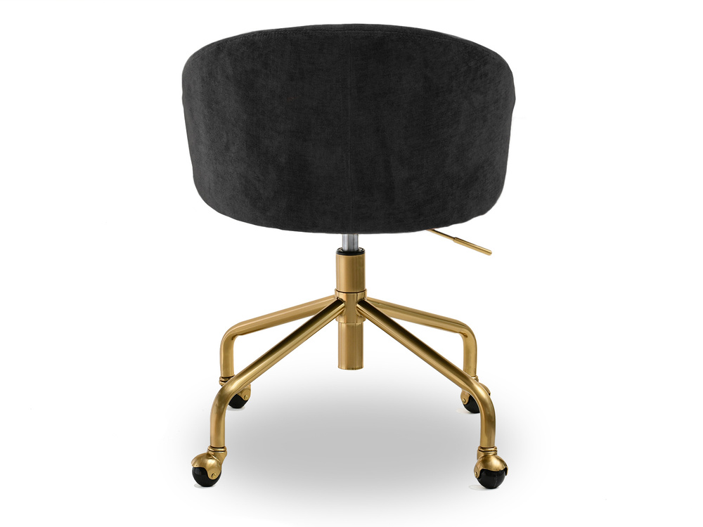 CLARA kontorsfåtölj svart guld ben