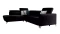 Velour hörnsoffa svart vänster Marozzo