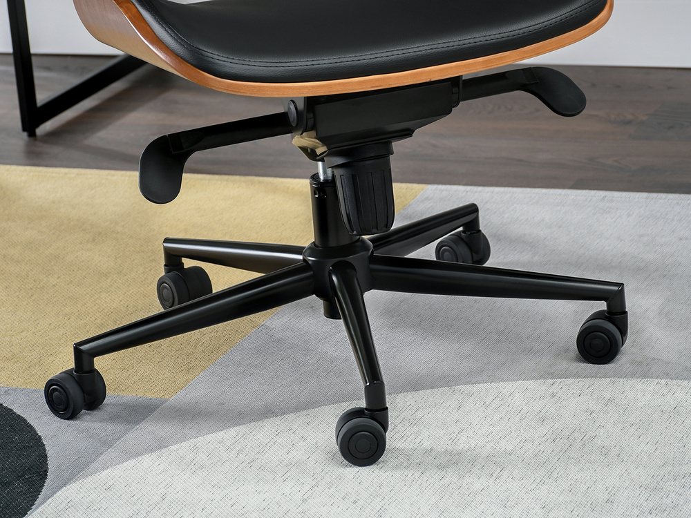 Kontorsfåtölj svart/valnöt svart ben CLEMENS