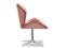 Velour fåtölj puderrosa krom ben VELO-STATIC
