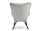 Velourfåtölj ljusgrå svart ben LANZA