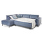 Hörnsoffa bäddsoffa blå vänster busto