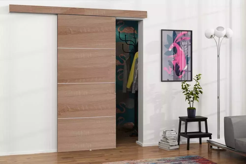 Skjutdörr 80 cm sonoma ek Malibu Plus