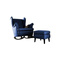 Mörkblå gungstol med fotpall set DALIA