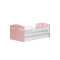 Barnsäng med madrass och låda 80x180 vit/ rosa JULIETTA