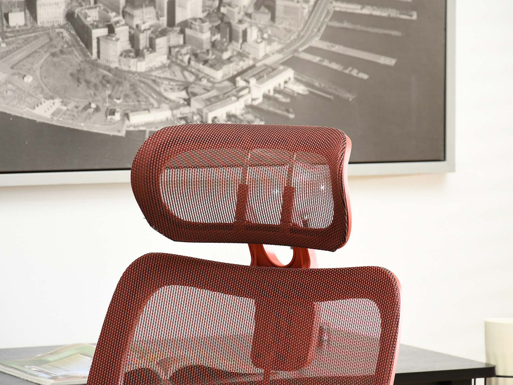 Kontorsfåtölj röd/röda ben HANOI