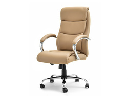 Kontorsfåtölj beige krom ben LUKS