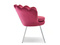 Velour fåtölj rosa kromade ben LAZAR
