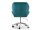 Fåtölj i turkos velour kromade ben VELO-MOVE