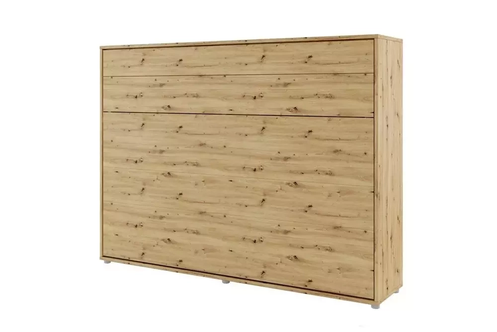 Sängskåp 140x200 med madrass led bokhyllor artisan ek Bed Concept BC-04