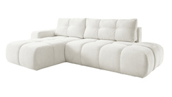 Kräm hörnsoffa med sovfunktion vänster SOLETTO