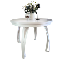 Vit, rund matbord 100-180 cm BUENO