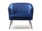 Fåtölj i velour marinblå svart ben ESTEL