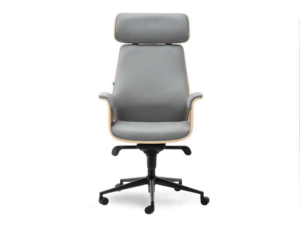 Kontorsfåtölj grå/ek svart ben LEONARD