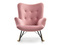 Fåtölj rosa pastellrosa svart ben LAUREN