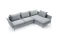 Hörnbäddsoffa grå höger Calabria